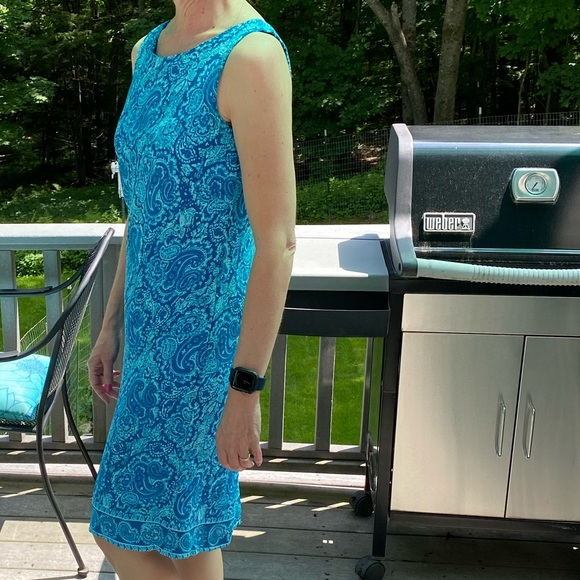 Mix Nouveau Blue Paisley Lined Dress Size Small - Picture 13 of 16